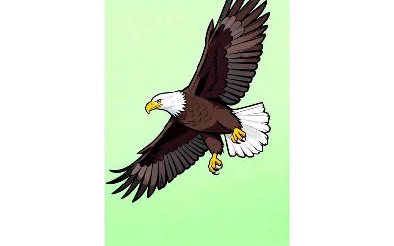 Örn med gul näbb flyger i luften (AI-illustrationsbild + vektorgrafik) - Features Image 1