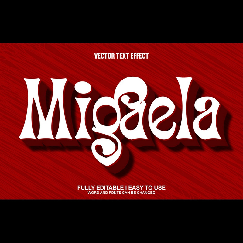 Migaela helt redigerbar vektor 3D-texteffekt - Features Image 1