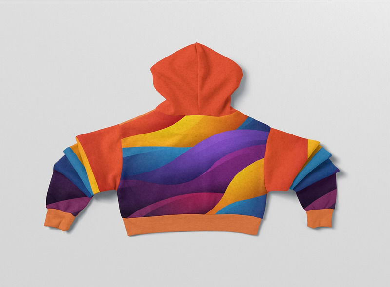 Felpa con cappuccio - Modello di felpa con cappuccio crop top per ragazze - Caratteristiche Immagine 2