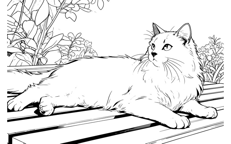 Vit kattträdgård (AI-illustrationsbild + vektorgrafik) - Features Image 2