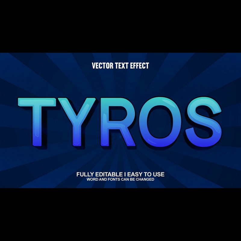 Tyros helt redigerbar vektor 3D-texteffekt - Features Image 1