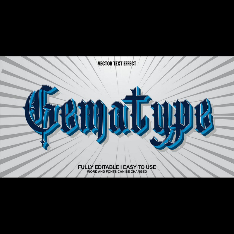 Gematype helt redigerbar vektor 3D-texteffekt - Features Image 1