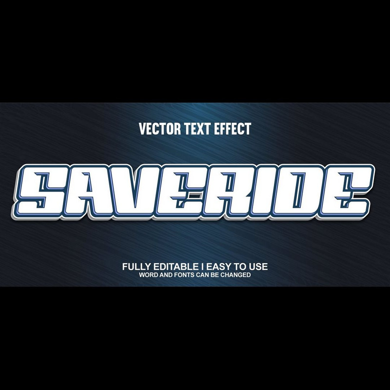 Saveride helt redigerbar vektor 3D-texteffekt - Features Image 1