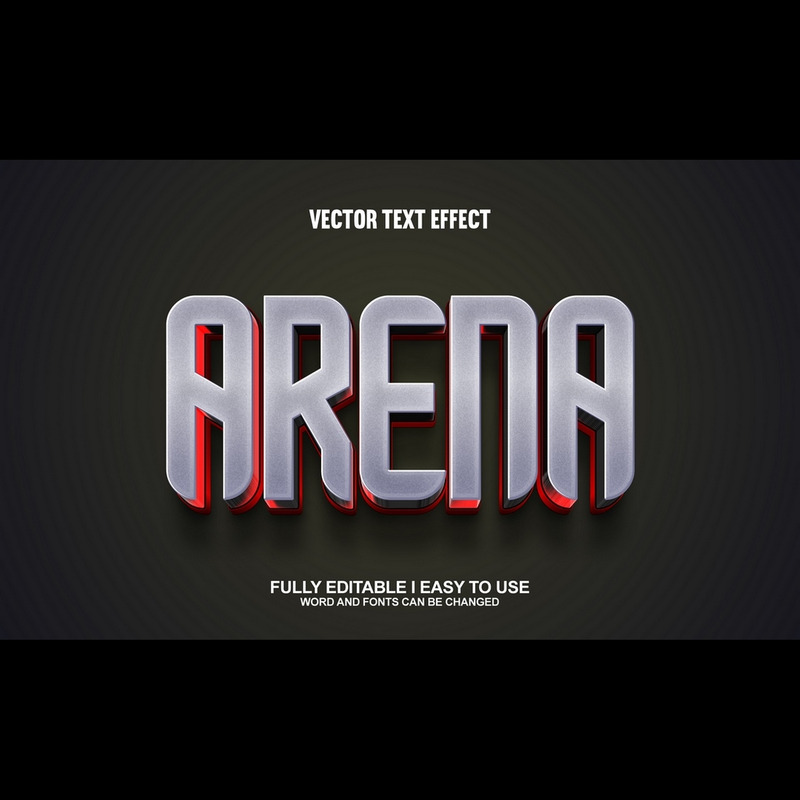 Arena helt redigerbar vektor 3D texteffekt - Features Image 1