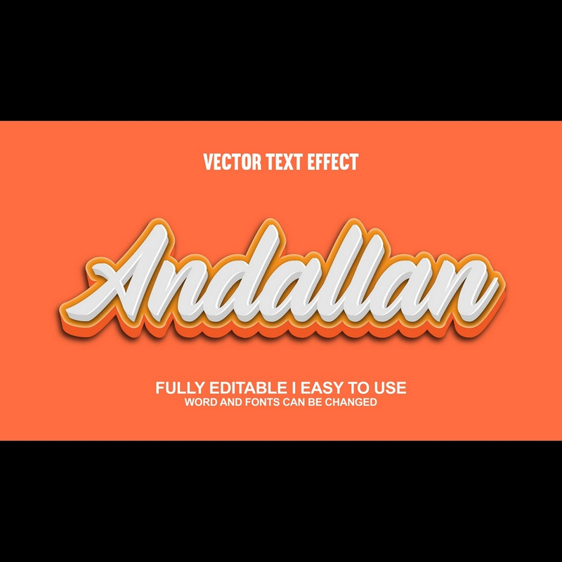 Andallan helt redigerbar vektor 3D-texteffekt - Features Image 1