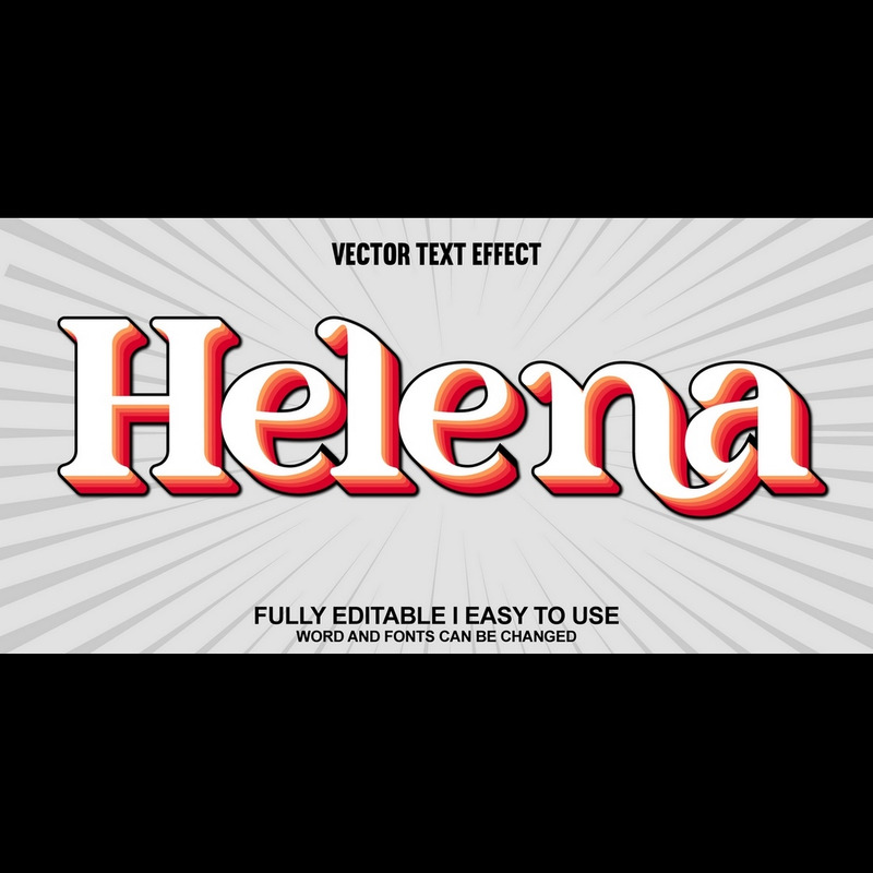 Helena helt redigerbar vektor 3D-texteffekt - Features Image 1
