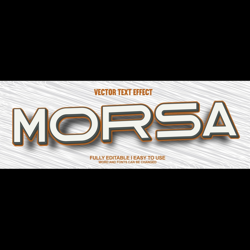 Effet de texte 3D vectoriel entièrement modifiable de Morsa - Caractéristiques de l’image 1