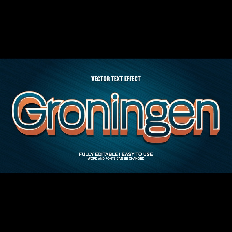 Groingen helt redigerbar vektor 3D-texteffekt - Features Image 1