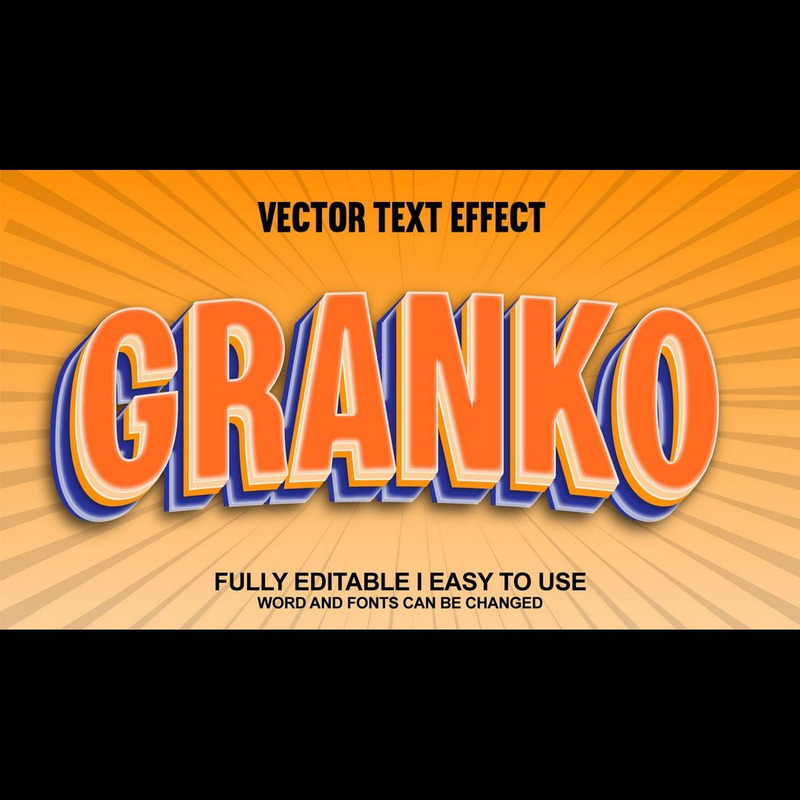 Granko helt redigerbar vektor 3D-texteffekt - Features Image 1