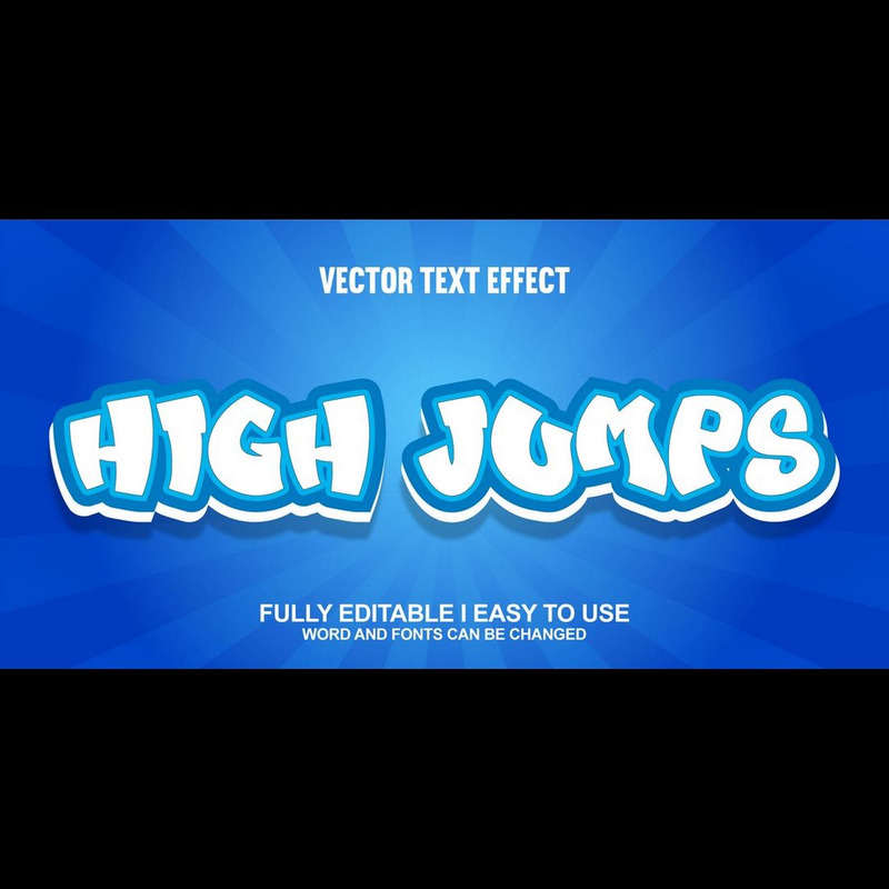 High Jumps Fully Editable Vector 3D Text Effect - Features Image 1