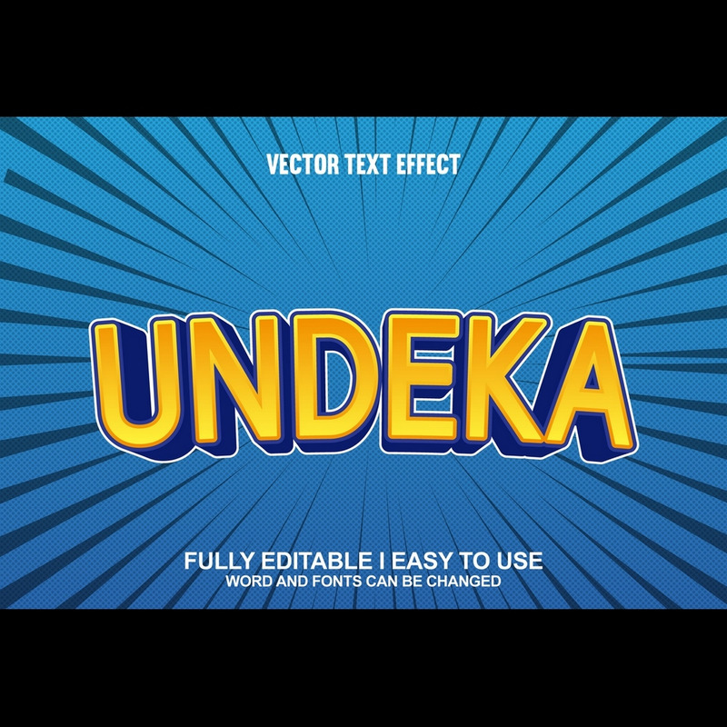 Undeka Fully Editable Vector 3D Text Effect - Features Image 1