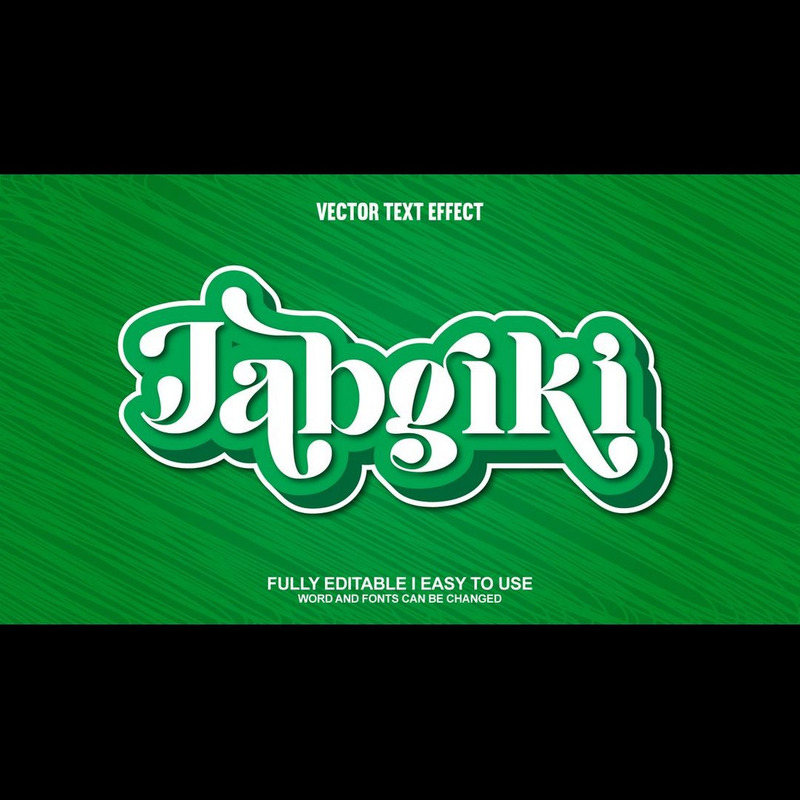 Jabgiki helt redigerbar vektor 3D-texteffekt - Features Image 1