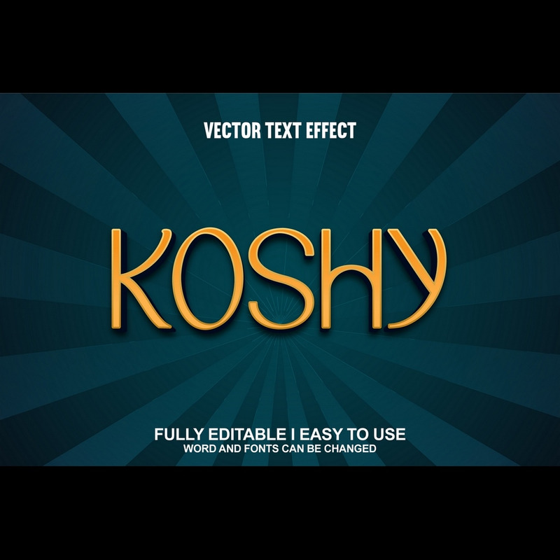 Effetto testo vettoriale 3D completamente modificabile Koshy - Caratteristiche Immagine 1
