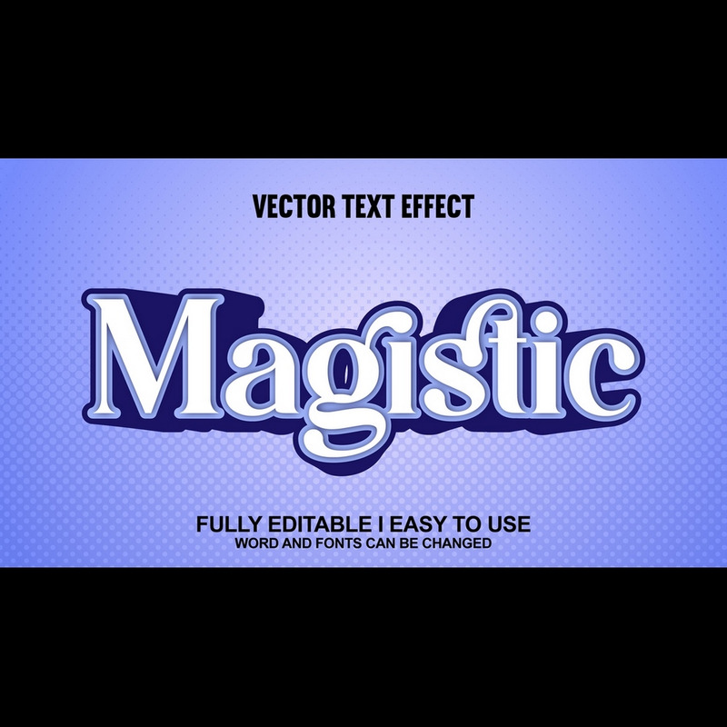 Effetto testo vettoriale 3D completamente modificabile Magistic - Caratteristiche Immagine 1