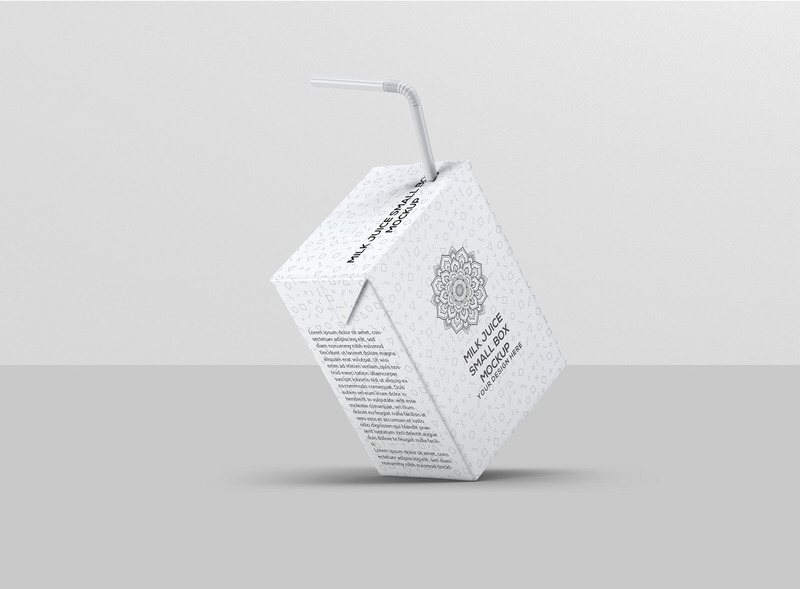 Mockup di una piccola scatola di succo o latte - Caratteristiche Immagine 6