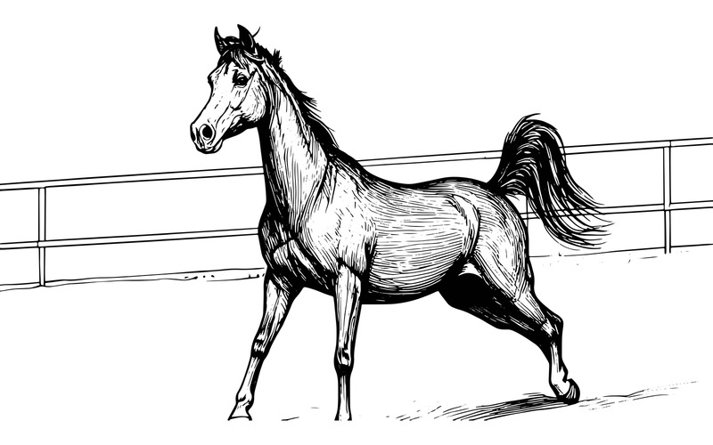 Illustrazione di Horse Standing Ranch 1 - Caratteristiche Immagine 2
