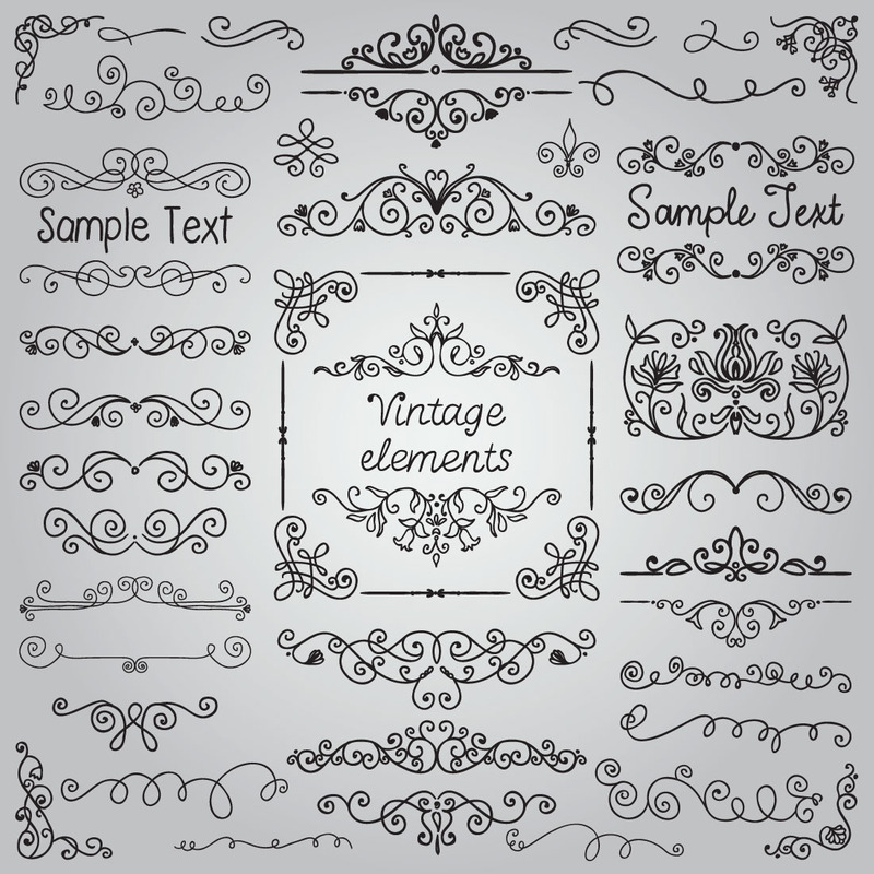 Design decorativo vintage abbozzato a mano - Caratteristiche Immagine 6