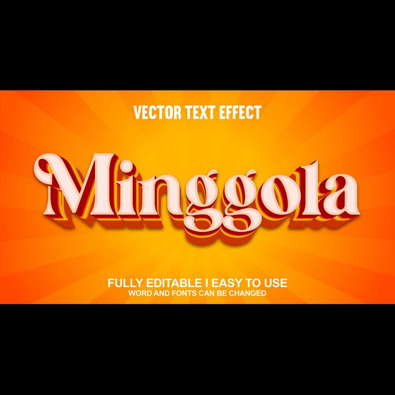 Minggola helt redigerbar vektor 3D-texteffekt - Features Image 1