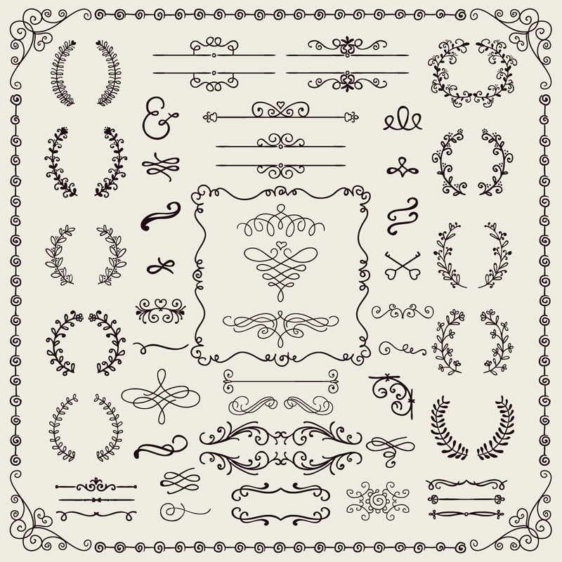 Design decorativo vintage abbozzato a mano - Caratteristiche Immagine 3