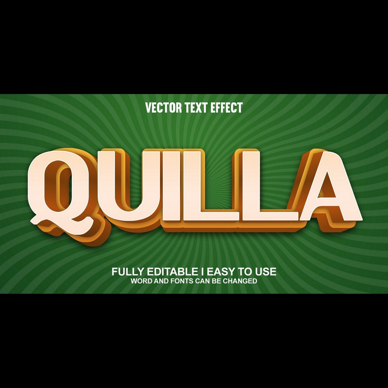 Quilla helt redigerbar vektor 3D-texteffekt - Features Image 1