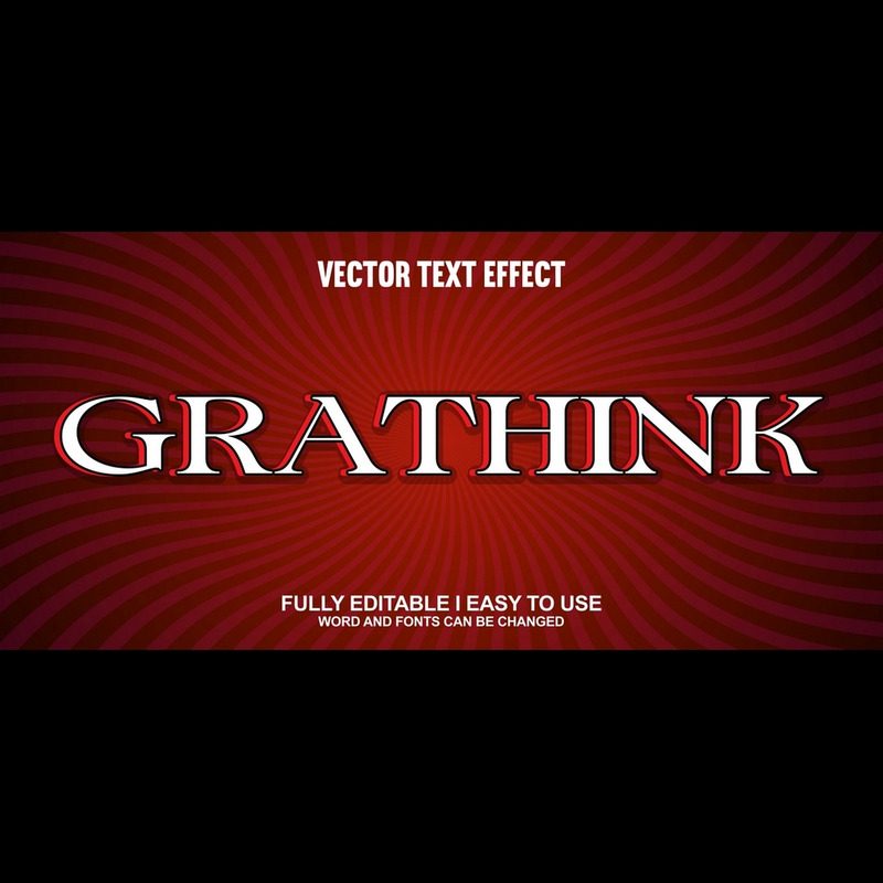 Grathink helt redigerbar vektor 3D-texteffekt - Features Image 1