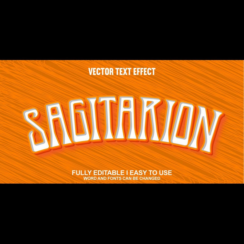 Sagitarion helt redigerbar vektor 3D-texteffekt - Features Image 1
