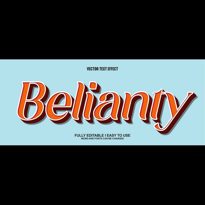 Belianty helt redigerbar vektor 3D-texteffekt - Features Image 1