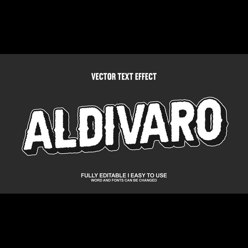 Efecto de texto 3D vectorial totalmente editable de Aldivaro - Características Imagen 1