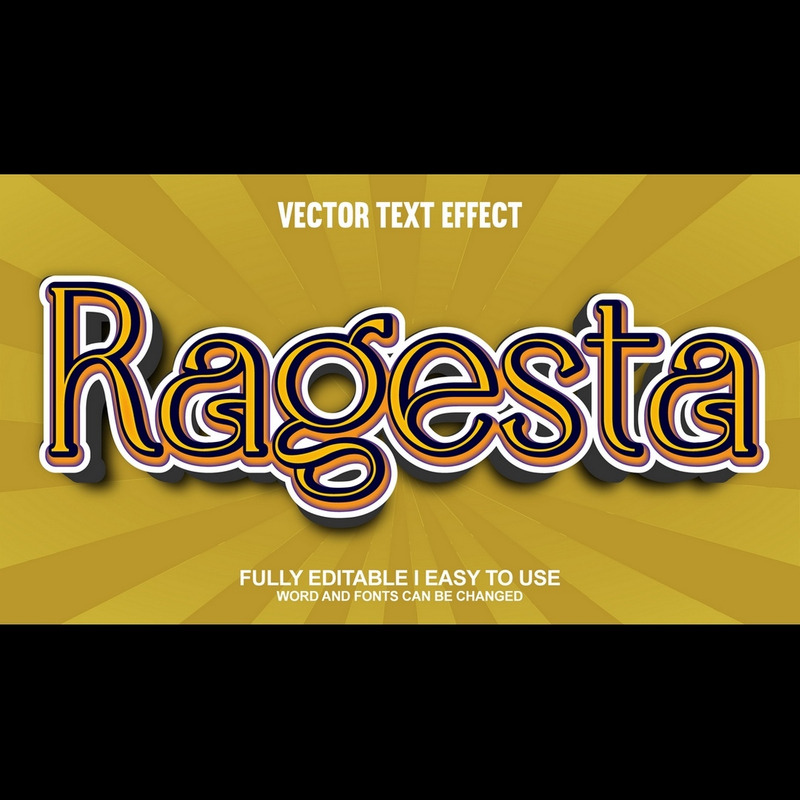 Ragesta helt redigerbar vektor 3D-texteffekt - Features Image 1
