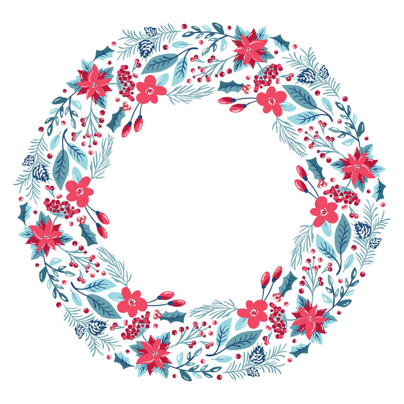 Weihnachtsvektor-Blumenkränze - Eigenschaften Bild 3