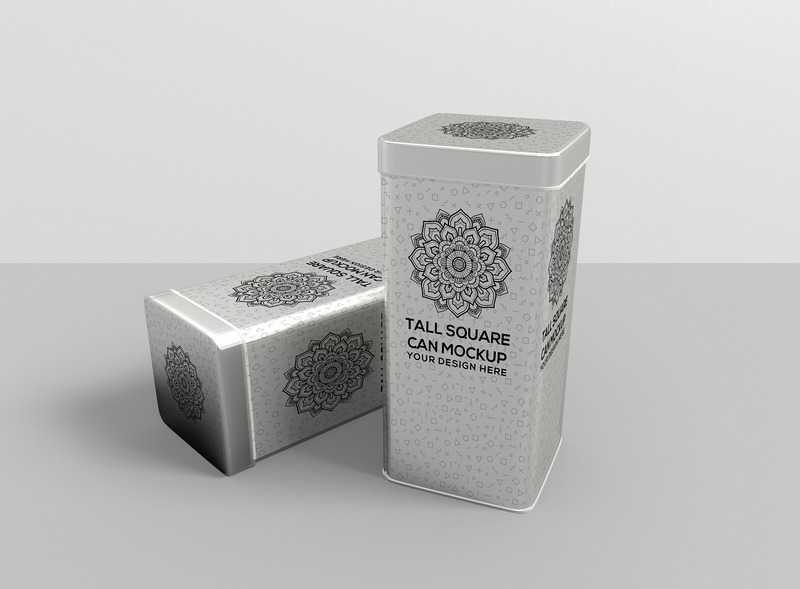 Round, Square, Tall, Short Metal Cans Mockup - Features Image 4