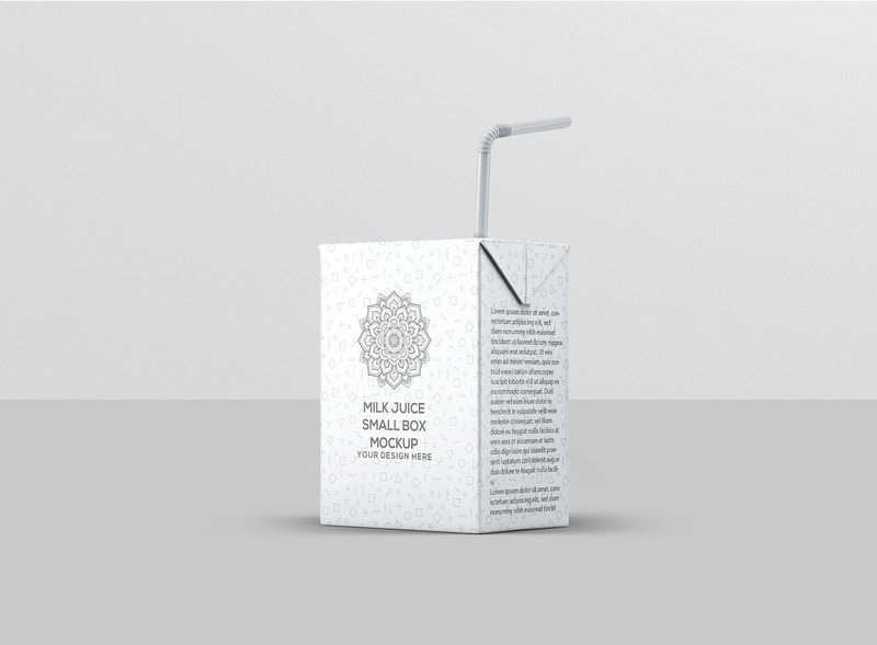 Mockup di una piccola scatola di succo o latte - Caratteristiche Immagine 7