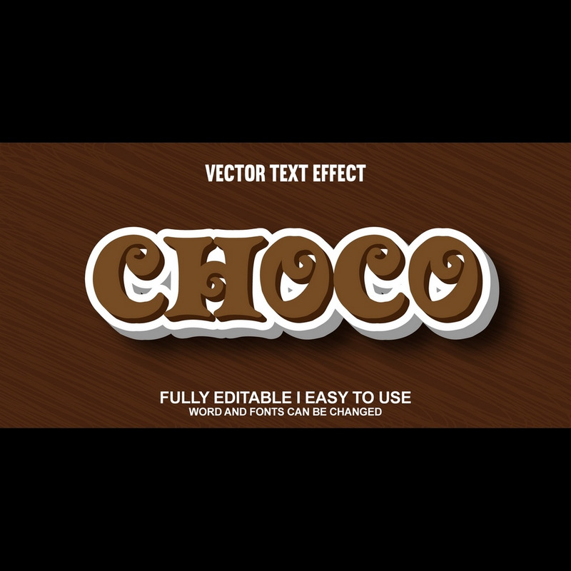Choco helt redigerbar vektor 3D texteffekt - Features Image 1