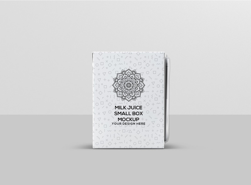 Mockup di una piccola scatola di succo o latte - Caratteristiche Immagine 1