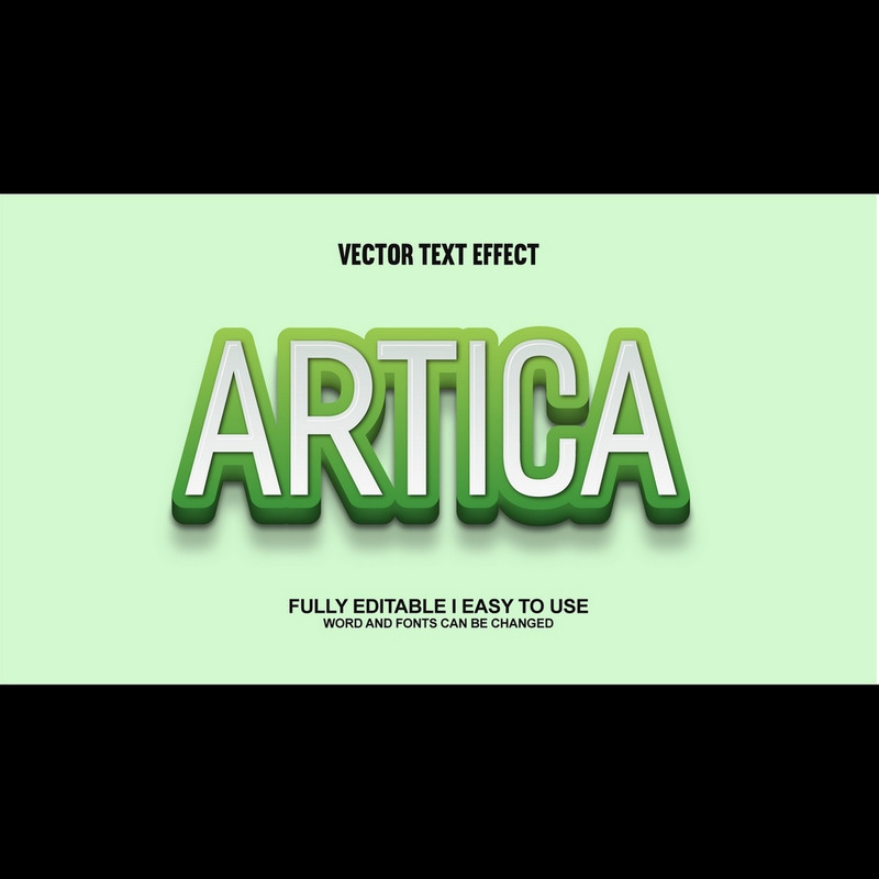 Efecto de texto 3D vectorial totalmente editable de Artica - Características Imagen 1