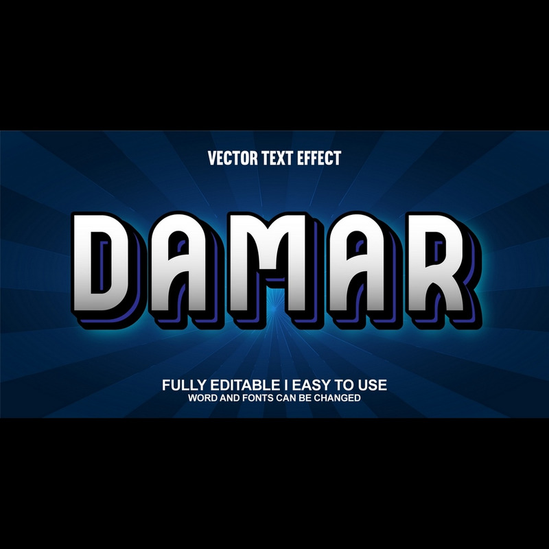 Damar helt redigerbar vektor 3D-texteffekt - Features Image 1