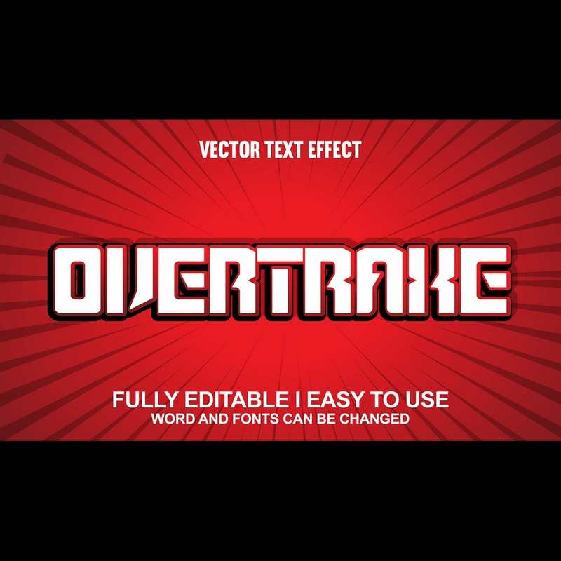 Over Traxe Effetto testo vettoriale 3D completamente modificabile - Caratteristiche Immagine 1