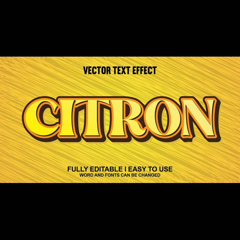 Citron helt redigerbar vektor 3D texteffekt - Features Image 1