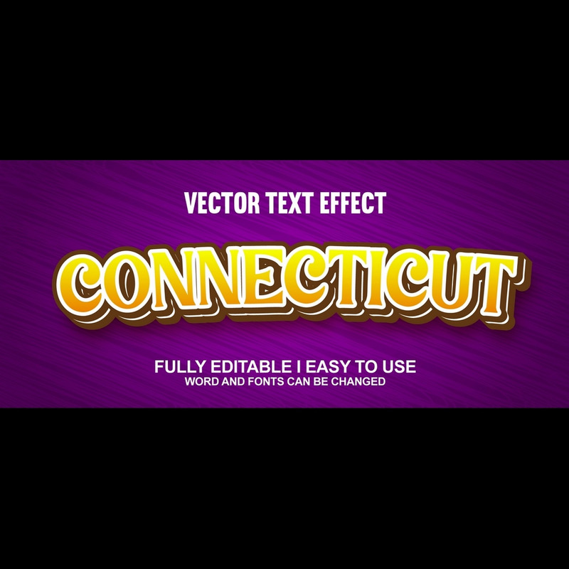 Connecticut helt redigerbar vektor 3D-texteffekt - Features Image 1