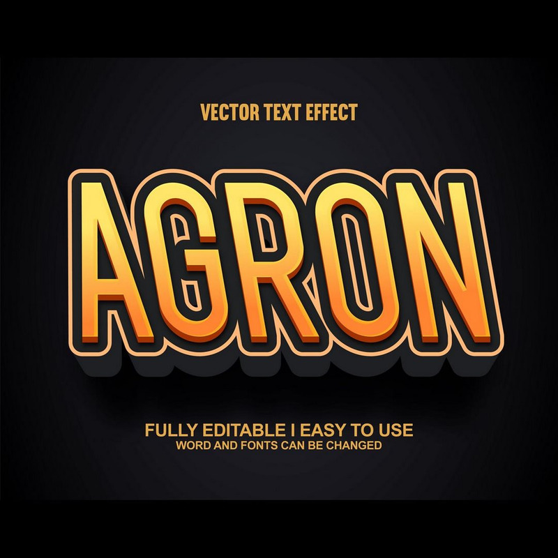 Agron Fully Editable Vector 3D Text Effect - Features Image 1