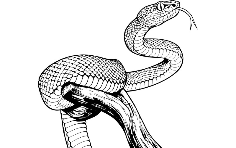 Prachtige illustratie van een groene groefkopadder - Features Image 2