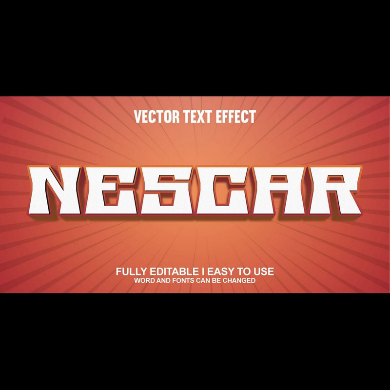 Nescar helt redigerbar vektor 3D-texteffekt - Features Image 1