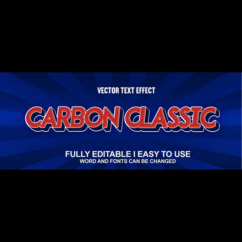 Carbon Classic Fully Editable Vector 3D Text Effect - Features Image 1