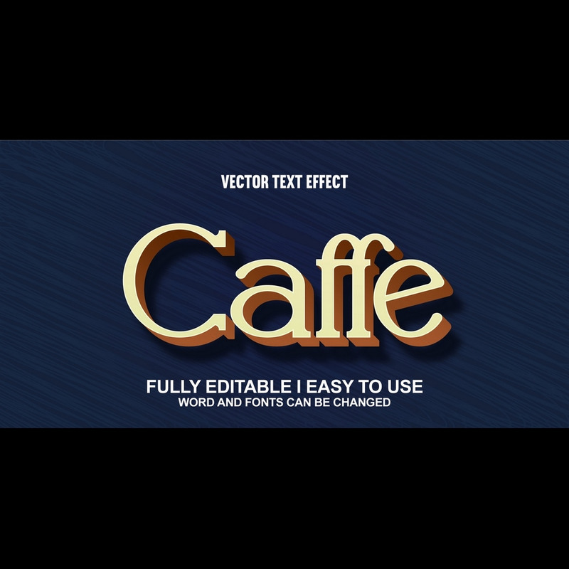 Caffe helt redigerbar vektor 3D texteffekt - Features Image 1