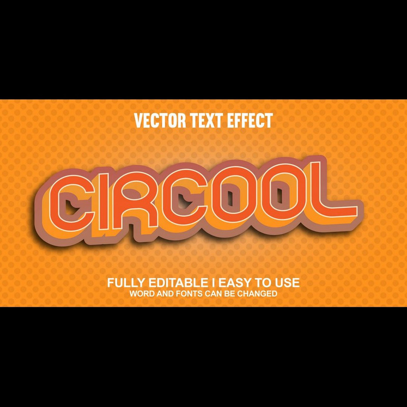 Circool helt redigerbar vektor 3D-texteffekt - Features Image 1