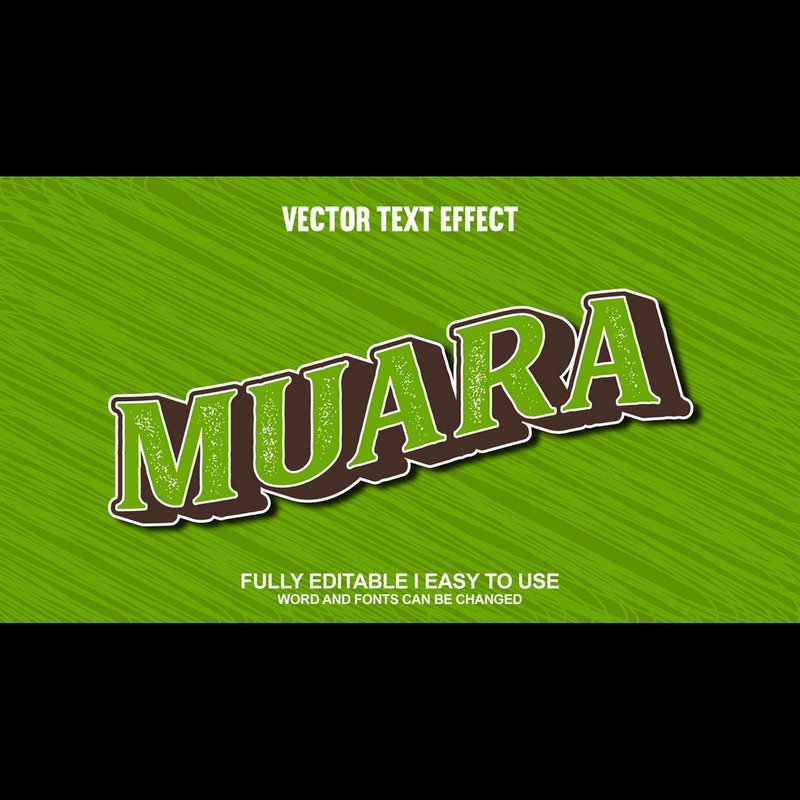 Muara helt redigerbar vektor 3D-texteffekt - Features Image 1