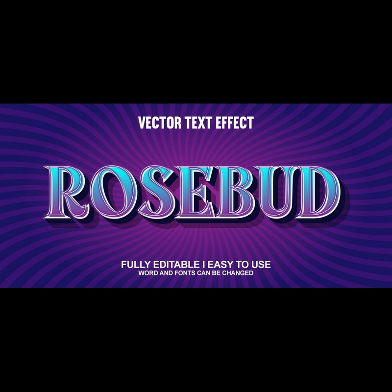 Rosebud Fully Editable Vector 3D Text Effect - Features Image 1