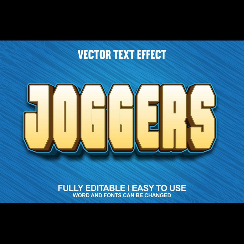 Joggers Fully Editable Vector 3D Text Effect - Features Image 1