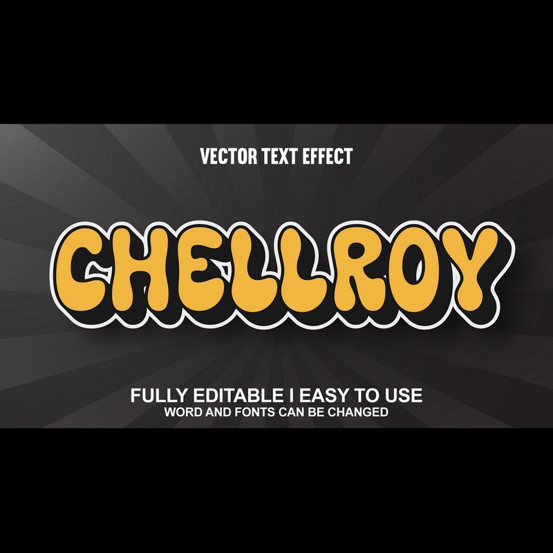 Chellroy helt redigerbar vektor 3D-texteffekt - Features Image 1