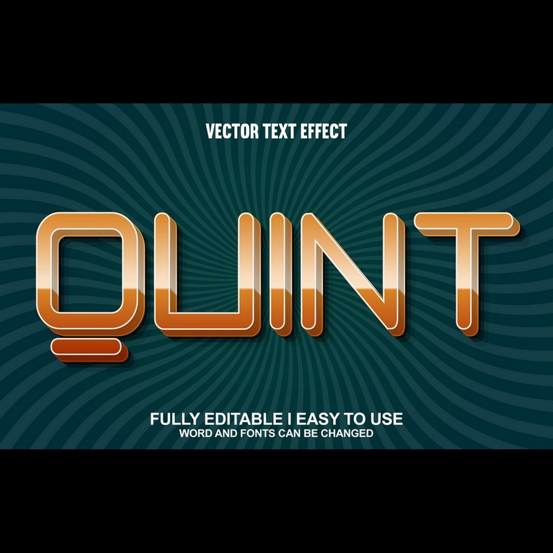 Quint helt redigerbar vektor 3D-texteffekt - Features Image 1